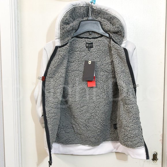 MATIX Boys White Plaid Combo Hooded Sweater - Picture 3 of 5